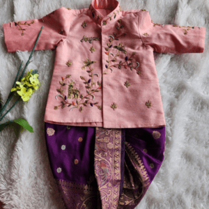 Boys’ Raw Silk Top & Silk Dothi Set
