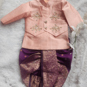 Boys’ Raw Silk Kurta & Silk Doti Set