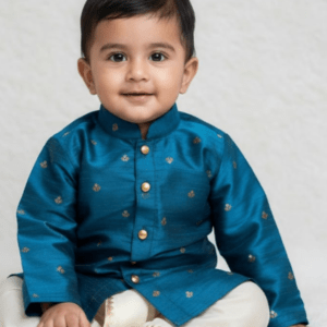 Boys’ Raw Silk Kurta & Silk Doti Set