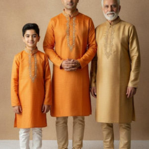 Men’s Kurta Pant Set – Pure Tissue Raw Silk & PS Cotton